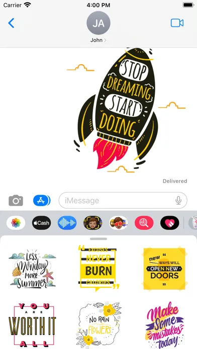 Quote Motivation Stickers Ekran Görüntüleri
