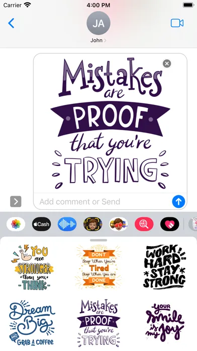 Quote Motivation Stickers Ekran Görüntüleri