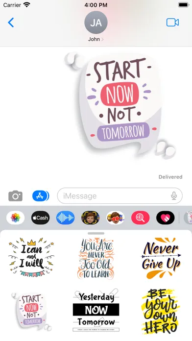 Quote Motivation Stickers Ekran Görüntüleri