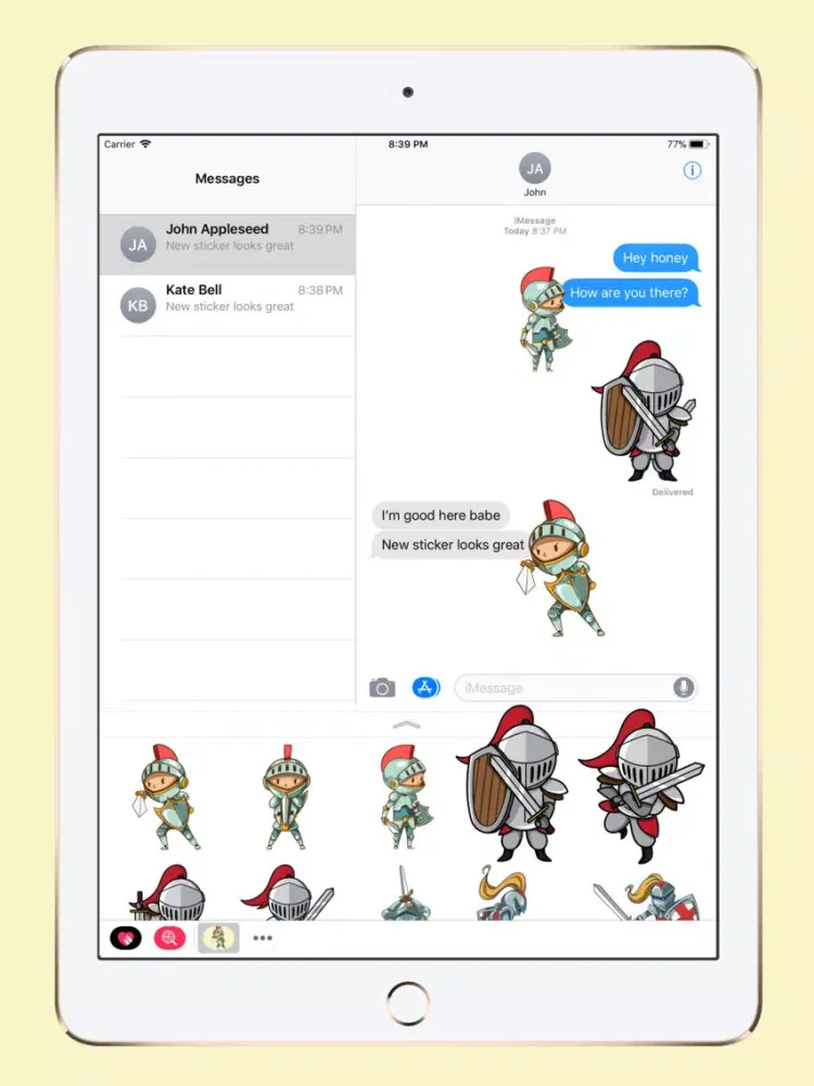 ภาพหน้าจอของ Royal Warrior Stickers iPad 