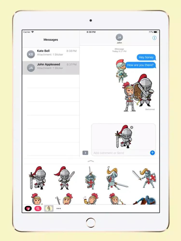 ภาพหน้าจอของ Royal Warrior Stickers iPad 