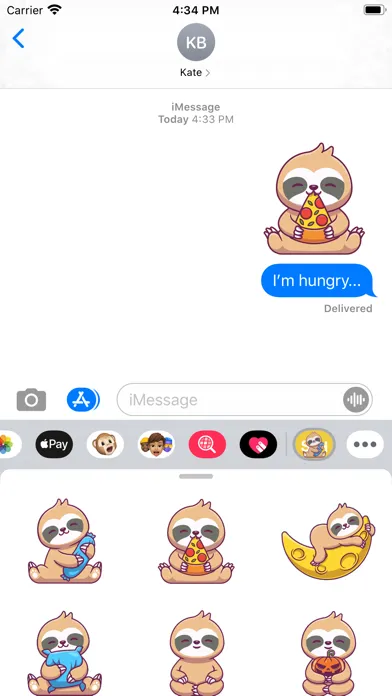 Captures d'écran de Sleepy Sloth Stickers