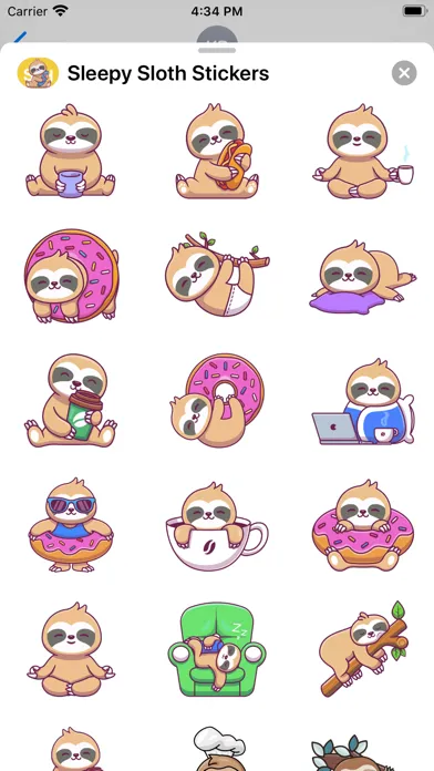 Captures d'écran de Sleepy Sloth Stickers