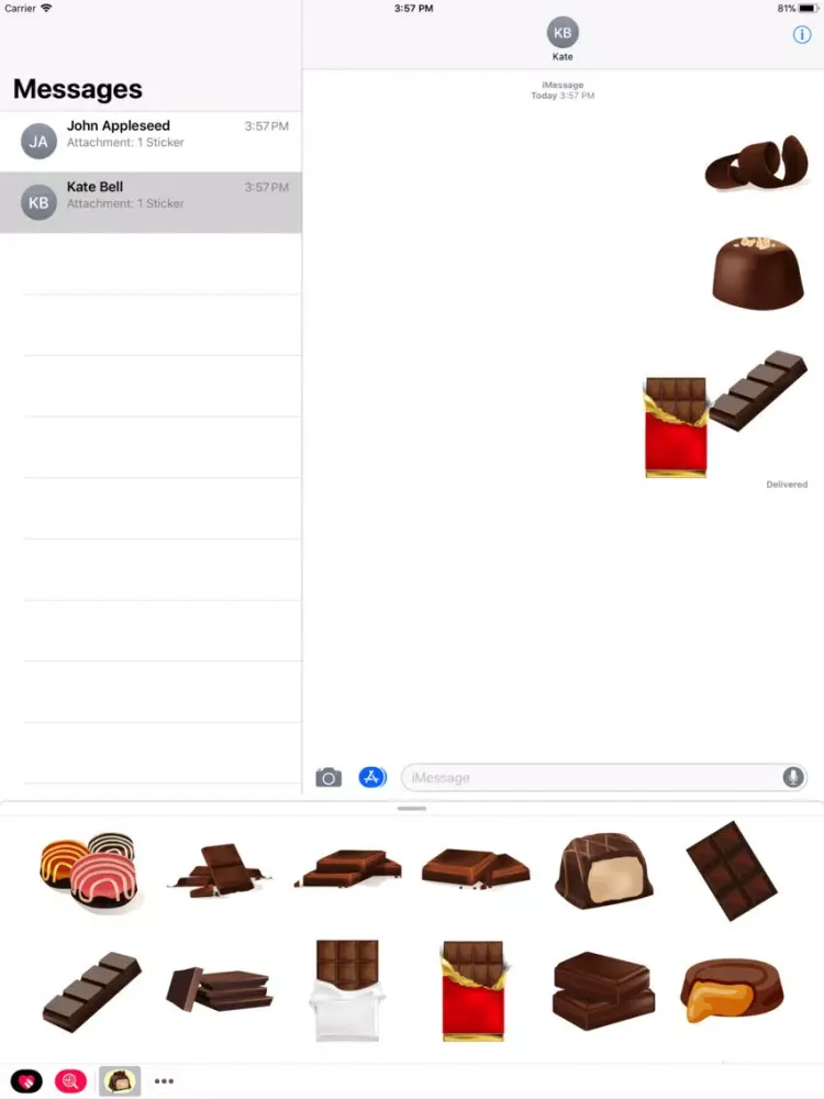 Скриншоты Milk Chocolate Bar Stickers iPad 