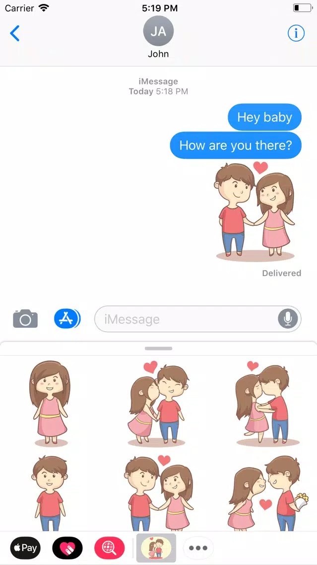 Capturas de tela do Te Amo Couple Stickers