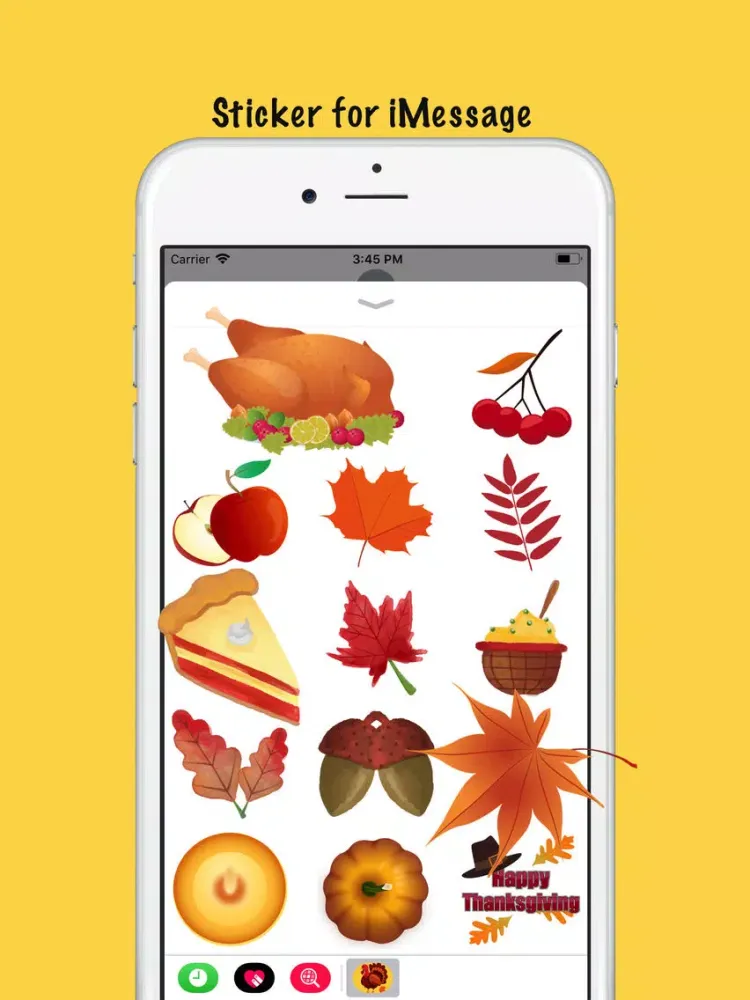 Capturas de tela do Thanksgiving Day Sticker Wish iPad 
