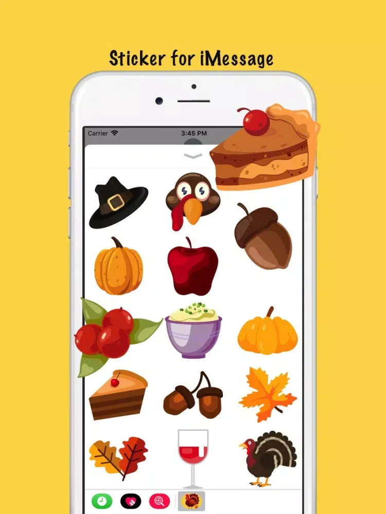 Capturas de tela do Thanksgiving Day Sticker Wish iPad 