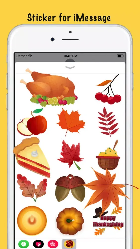 Capturas de tela do Thanksgiving Day Sticker Wish