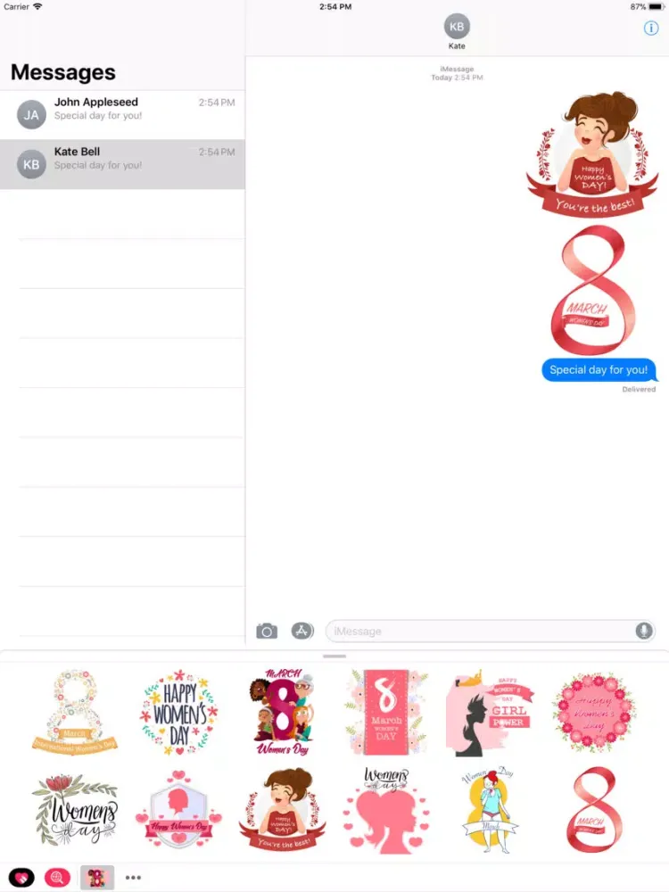 Woman's Day Modern Stickers iPad  スクリーンショット