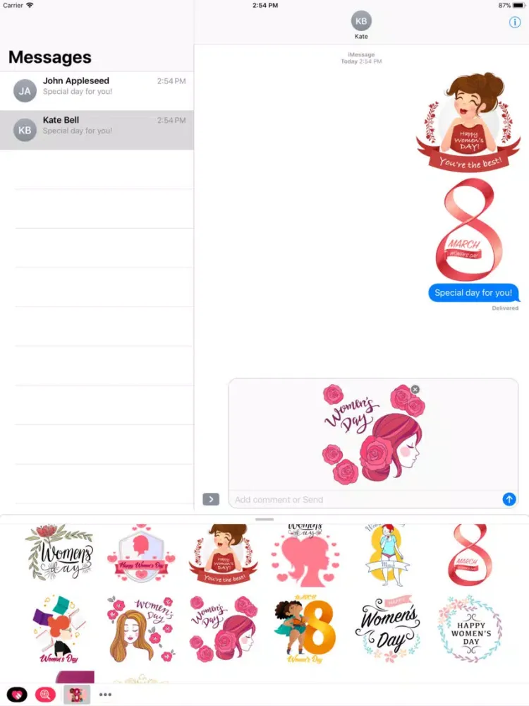 Woman's Day Modern Stickers iPad  スクリーンショット