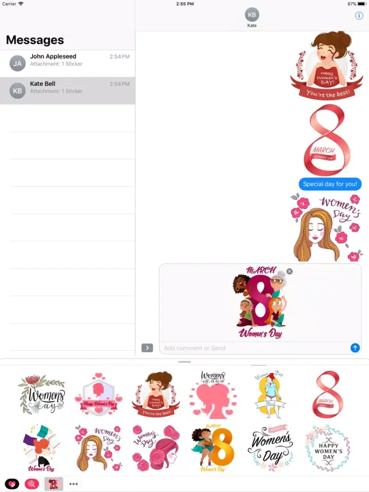Woman's Day Modern Stickers iPad  スクリーンショット