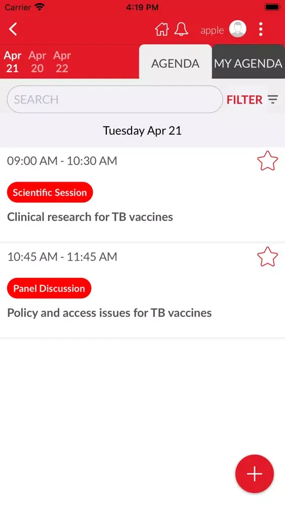 Capturas de tela do Global Forum on TB Vaccines