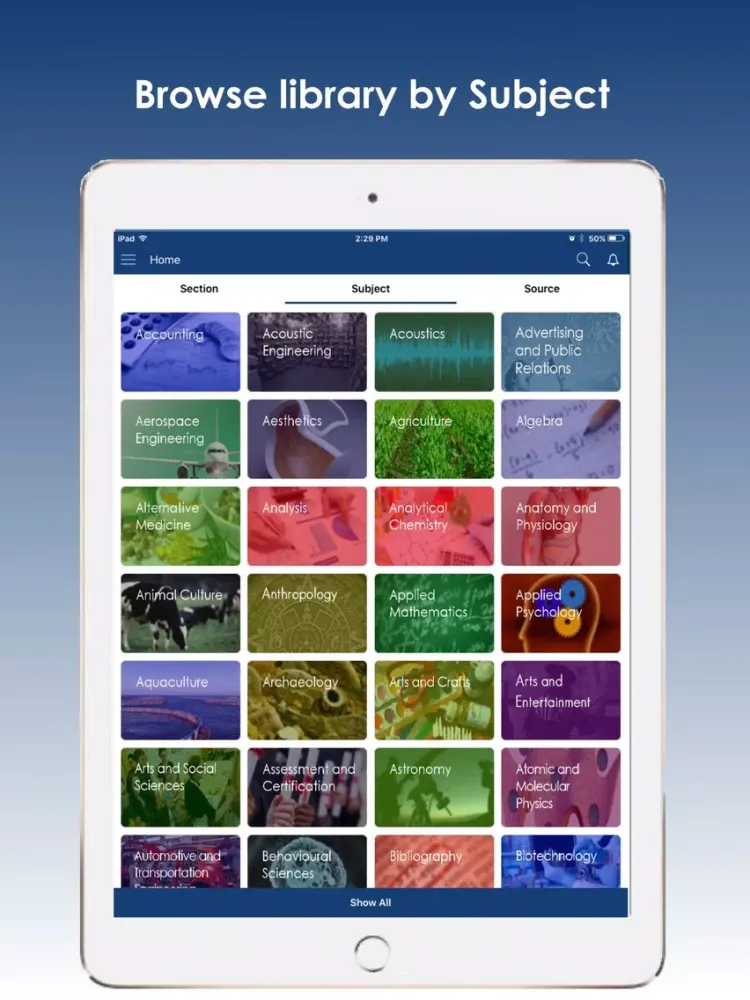 TCET eLibrary iPad  Screenshots