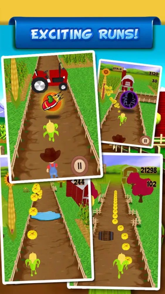 Ảnh chụp màn hình của ``Baby Corn Run 3D Farm Race - Real Vegetable Endless Runner Dash Racing Free by Top Crazy Games