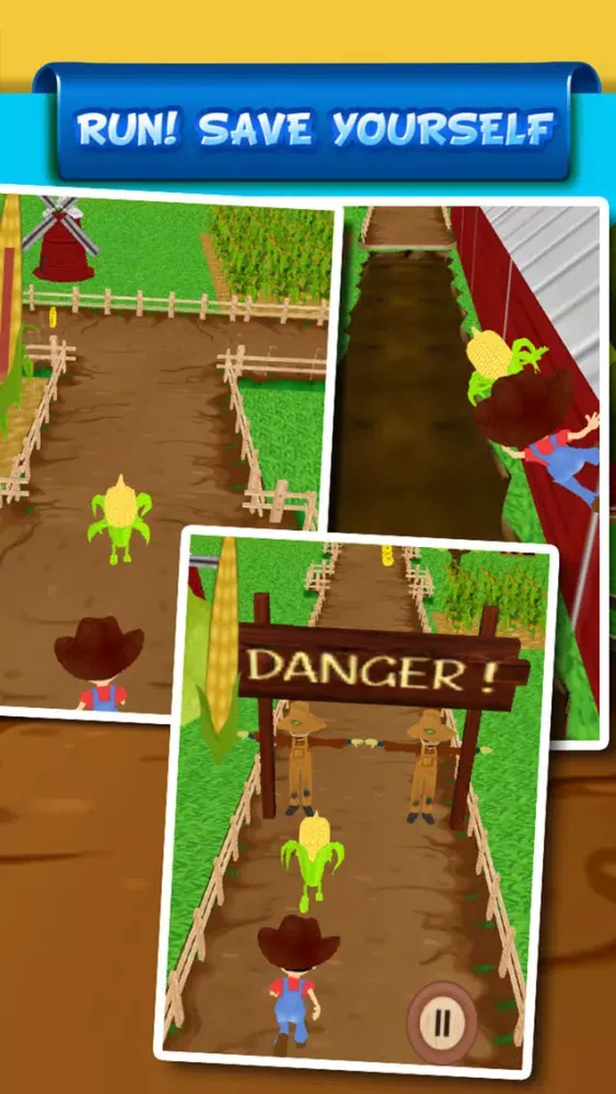 Ảnh chụp màn hình của ``Baby Corn Run 3D Farm Race - Real Vegetable Endless Runner Dash Racing Free by Top Crazy Games