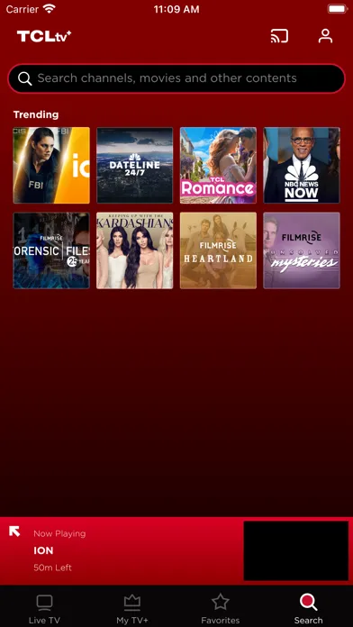 Tangkapan skrin TCL TV+