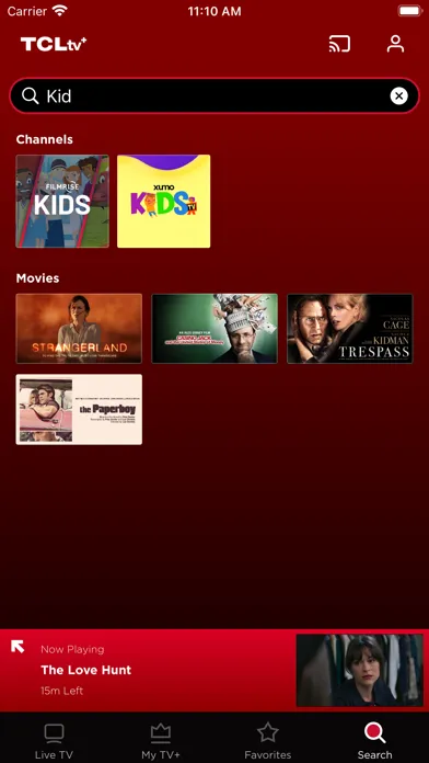 Tangkapan skrin TCL TV+