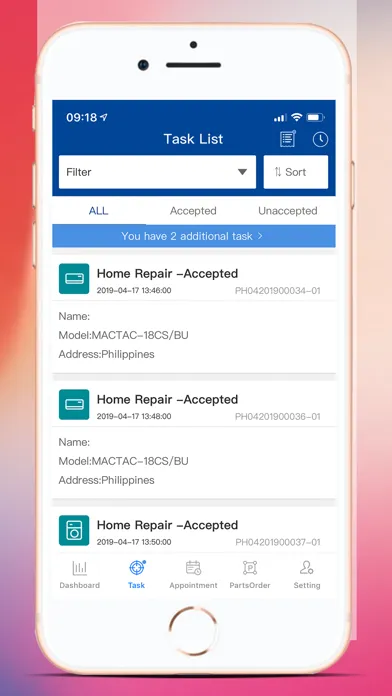 Electronic Service Screenshots