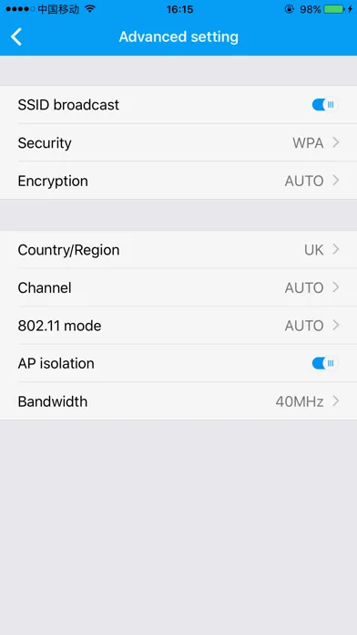 Tangkapan layar Alcatel WiFi Link