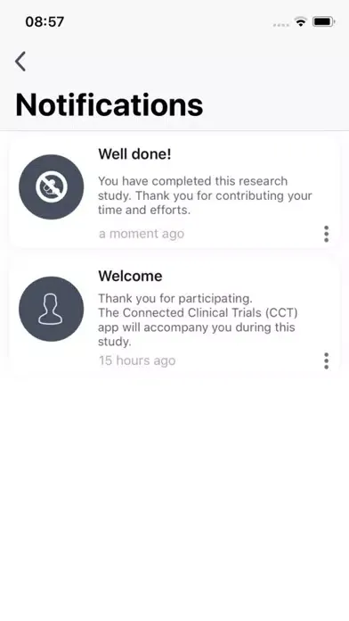 CCT for Study Participants Screenshots