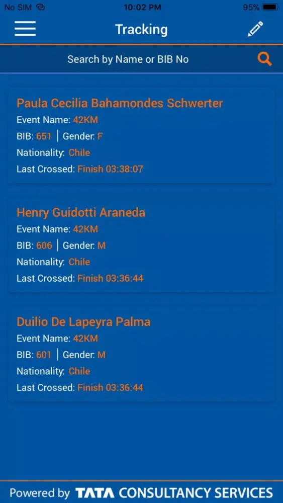Tangkapan layar Entel Marathon Santiago