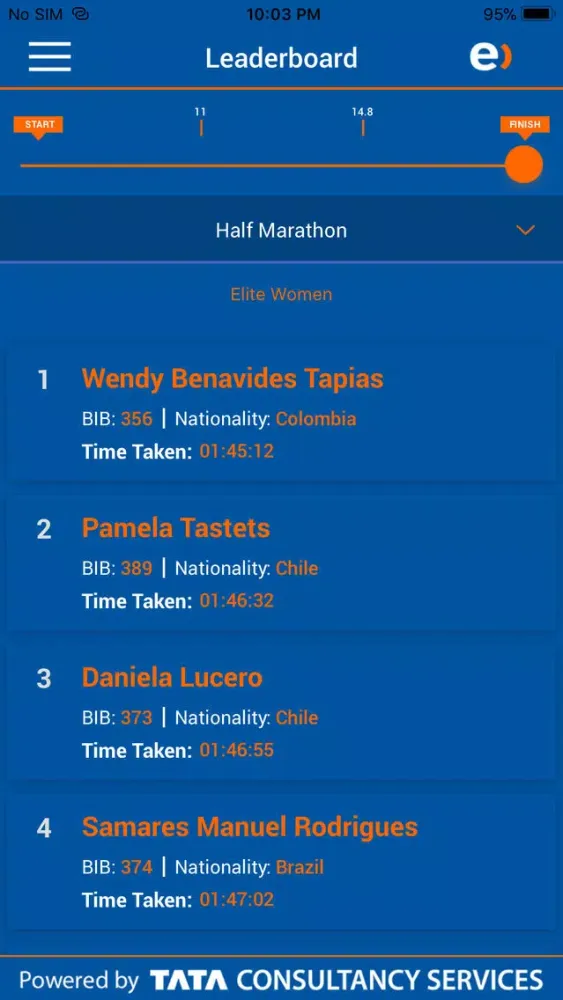 Tangkapan layar Entel Marathon Santiago