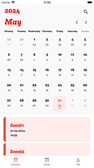 Zrzuty ekranu My Calendar Global