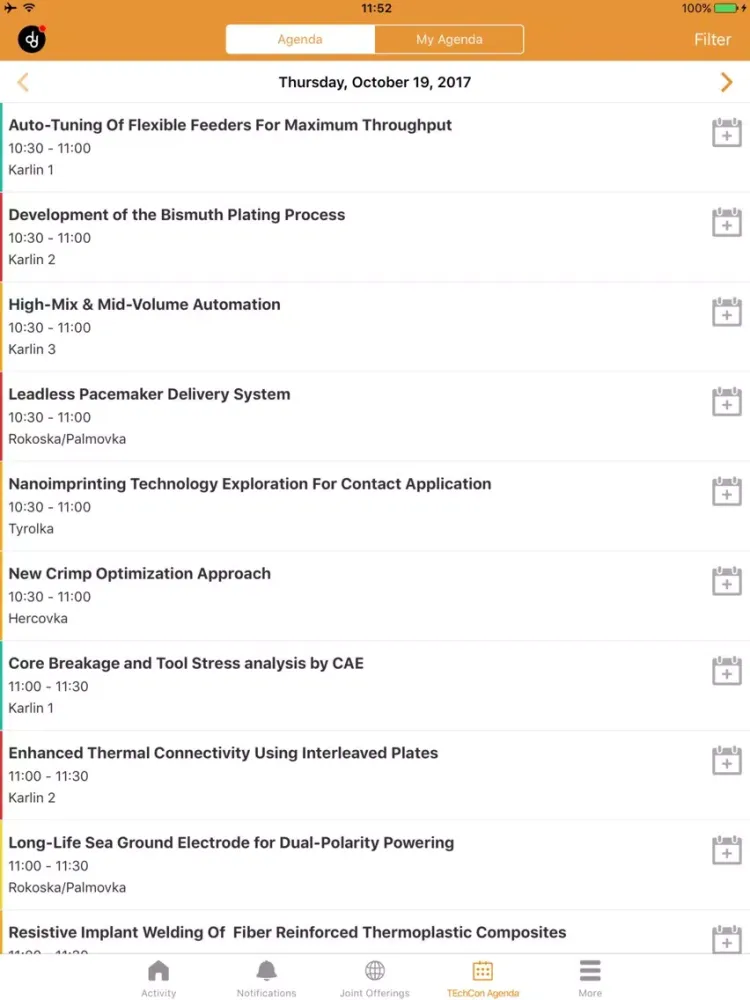 Screenshot di TE Events iPad 