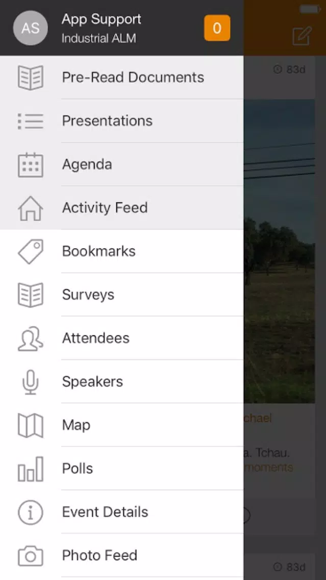Ảnh chụp màn hình của TE Events