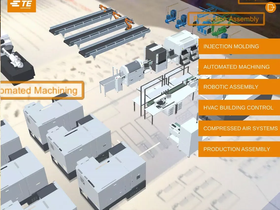 Tangkapan layar TE AR SmartFactory iPad 