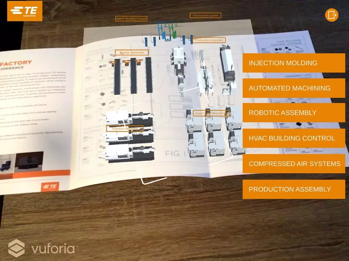 Tangkapan layar TE AR SmartFactory iPad 