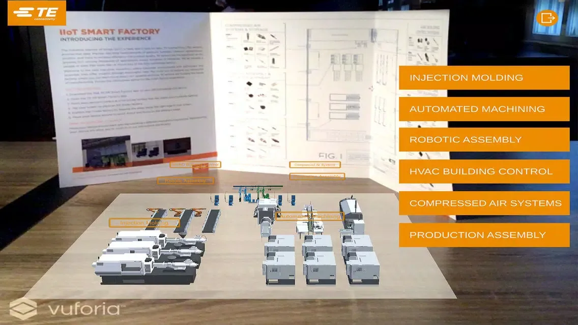 Tangkapan layar TE AR SmartFactory