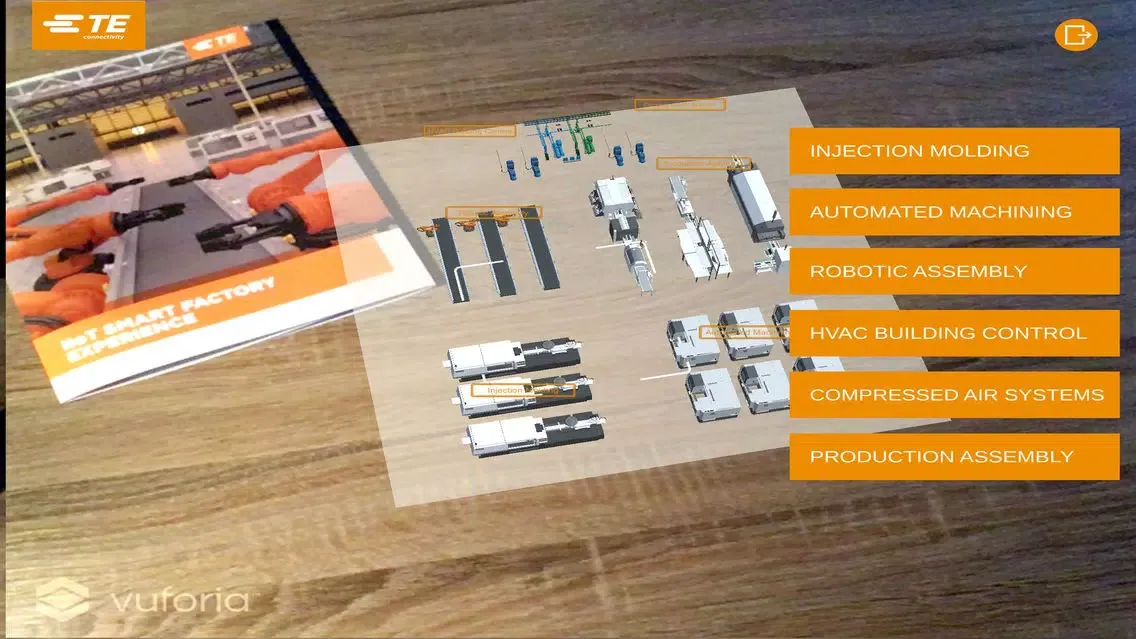 Tangkapan layar TE AR SmartFactory