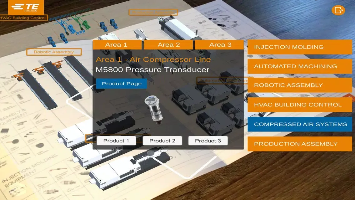 Tangkapan layar TE AR SmartFactory
