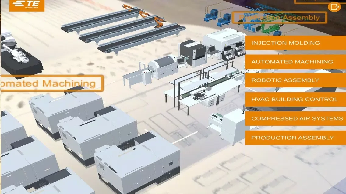 Tangkapan layar TE AR SmartFactory