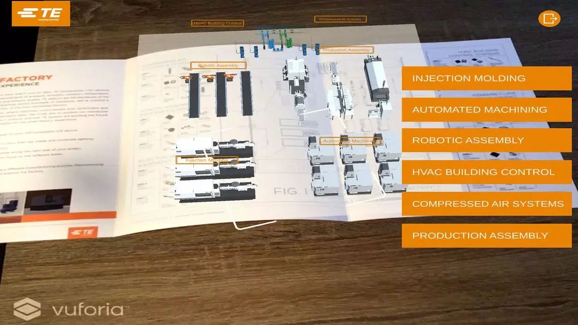 Tangkapan layar TE AR SmartFactory
