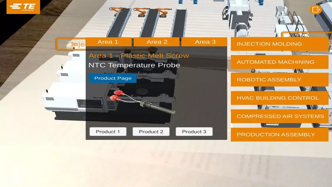 Tangkapan layar TE AR SmartFactory