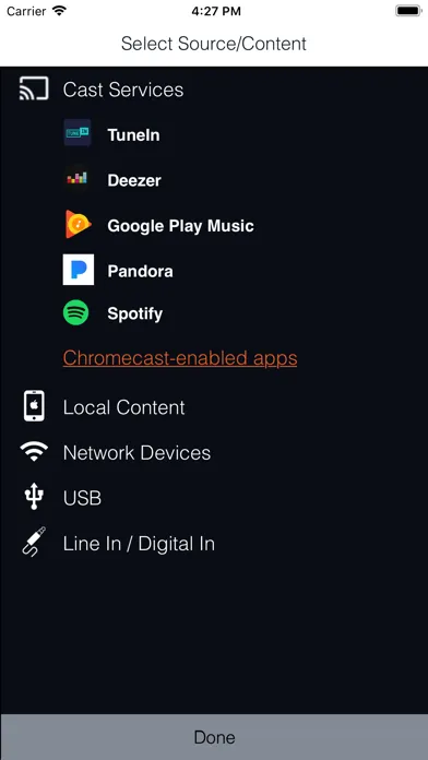 Tangkapan layar TEAC HR AirCast