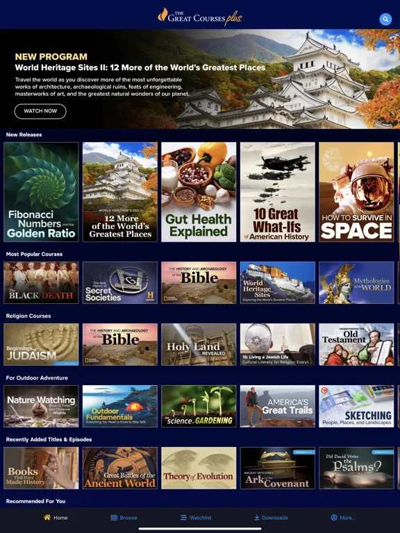 The Great Courses Plus iPad  سکرین شاٹس
