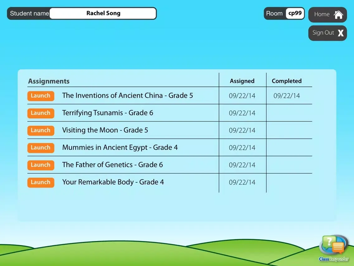 Class Responder: Student iPad  स्क्रीनशॉट
