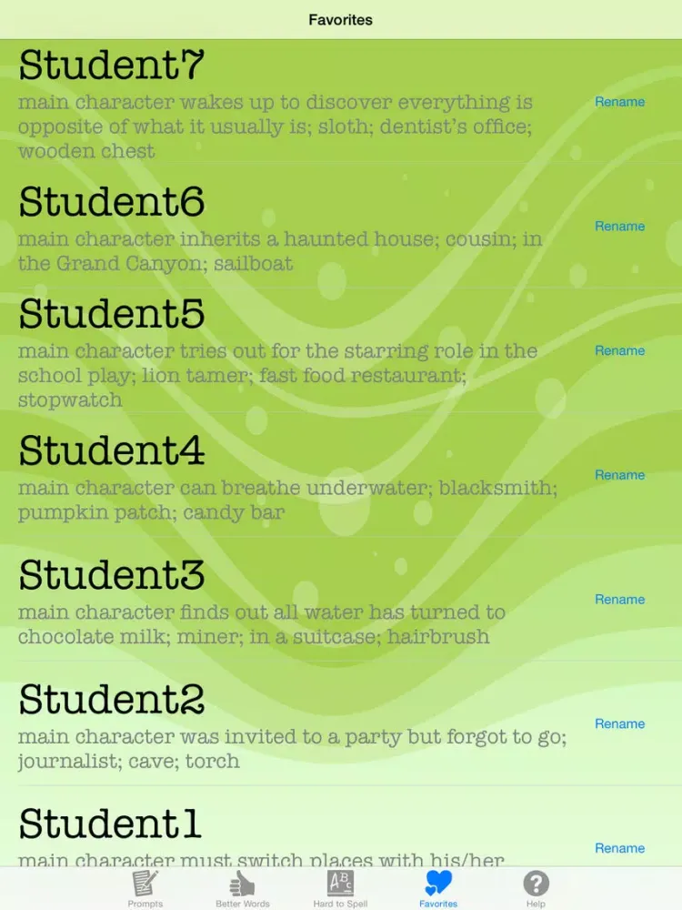 Zrzuty ekranu Writing Prompts for Kids iPad 
