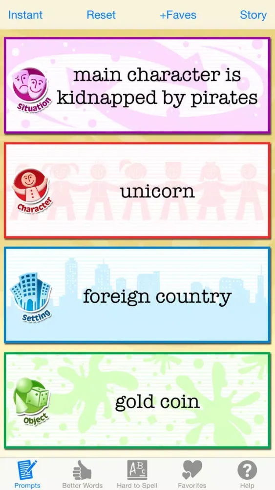 Zrzuty ekranu Writing Prompts for Kids