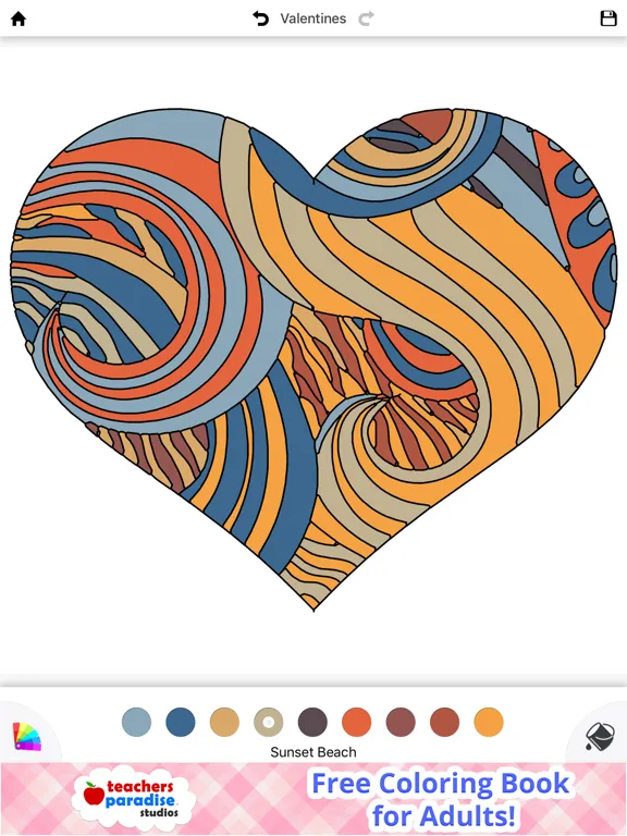 Tangkapan layar Adult Coloring Books: Valentines Day iPad 