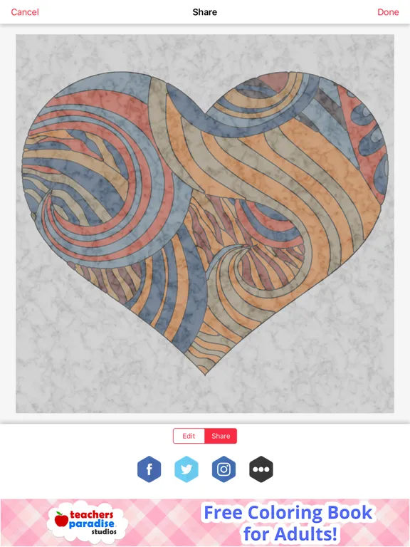 Tangkapan layar Adult Coloring Books: Valentines Day iPad 