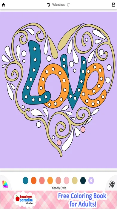 Tangkapan layar Adult Coloring Books: Valentines Day