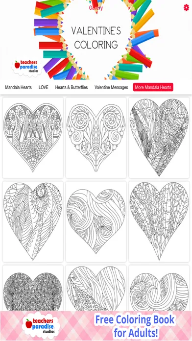 Tangkapan layar Adult Coloring Books: Valentines Day