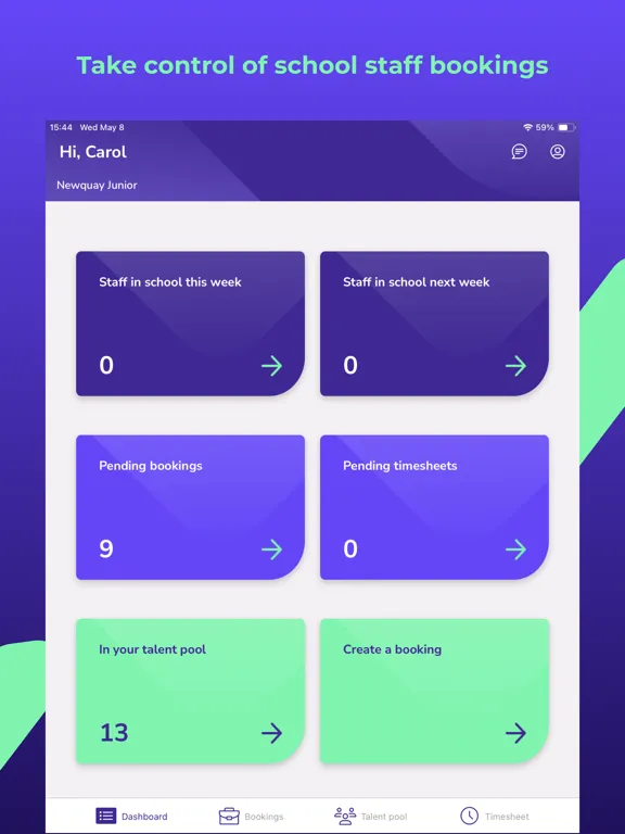 Ảnh chụp màn hình của myTP Staff iPad 