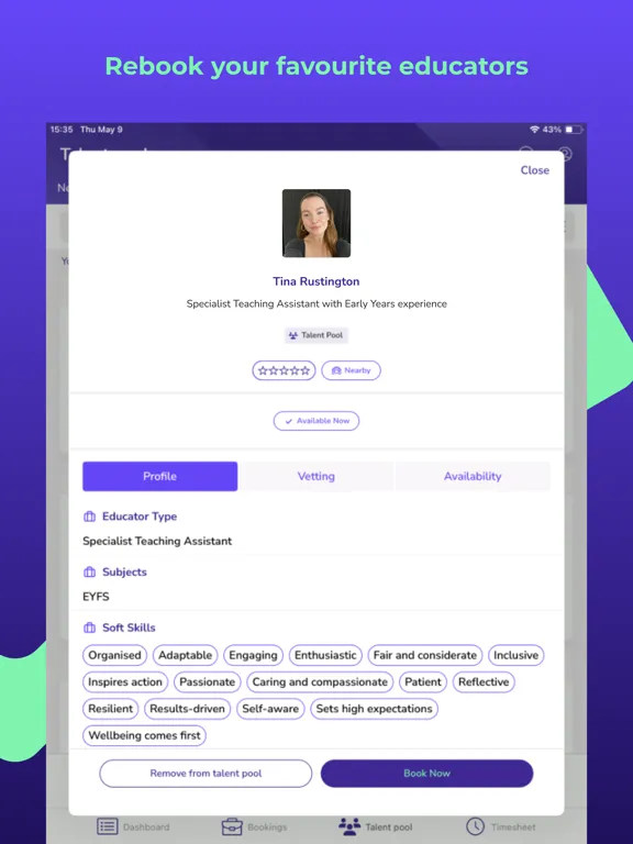 Ảnh chụp màn hình của myTP Staff iPad 