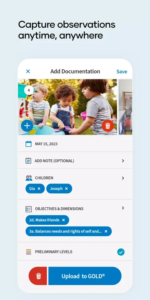 Captures d'écran de Teaching Strategies Teacher