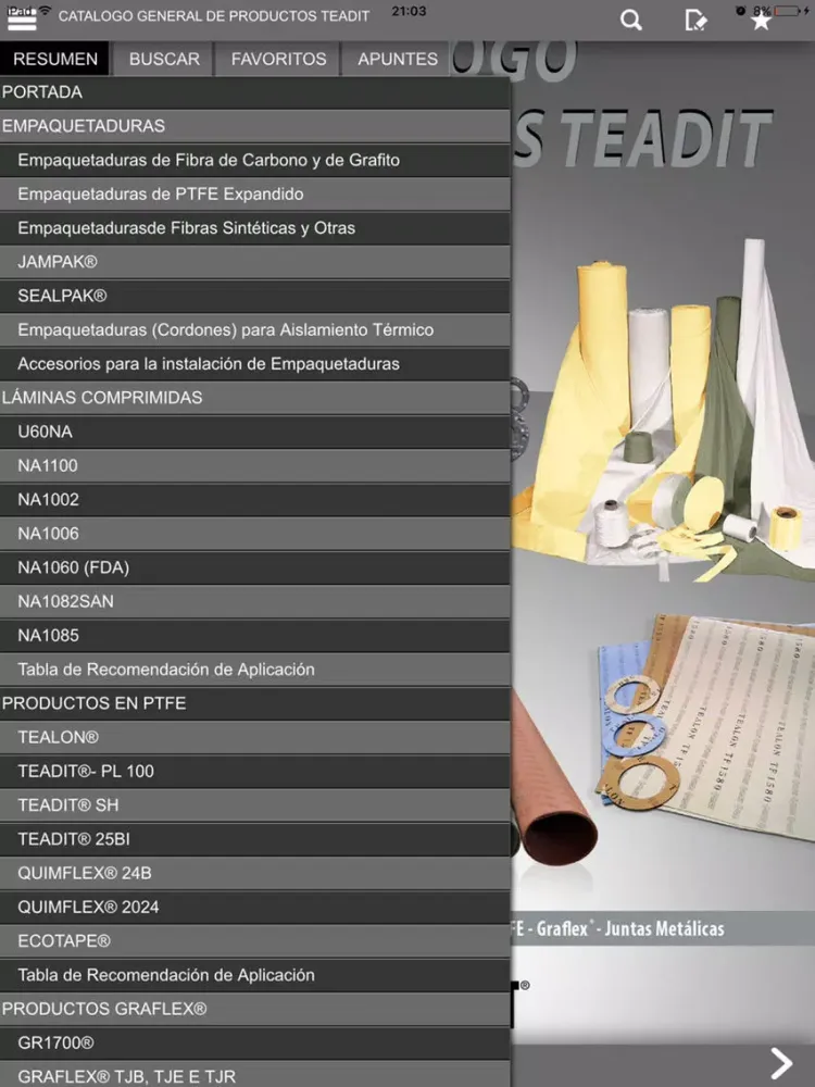 Catalogo de Productos Teadit iPad  Screenshots